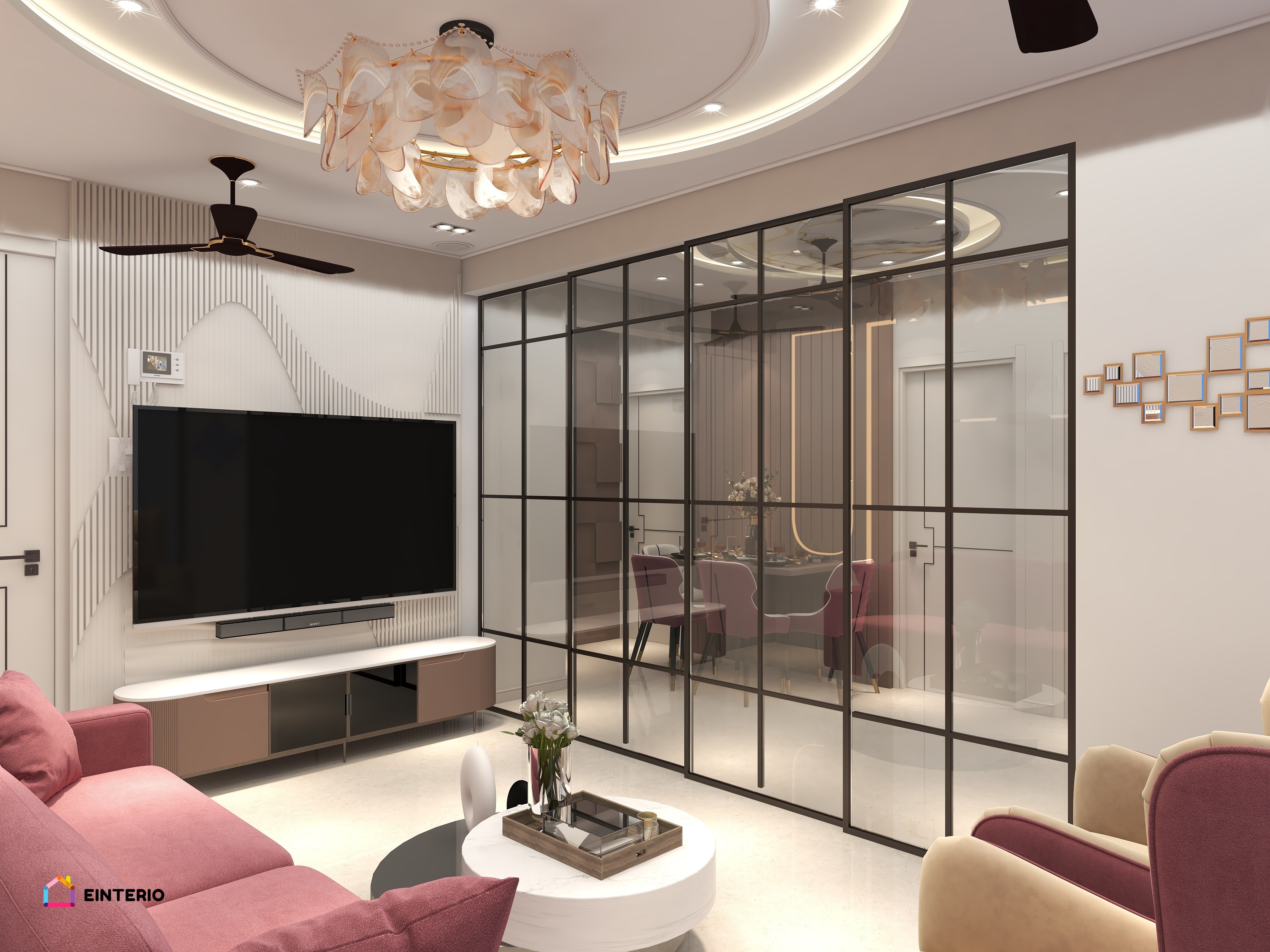 Modern Luxury: Sustainable Sophistication with 3D Panels, Louvers, and Innovative Lighting